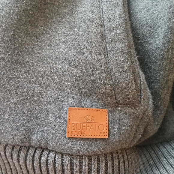 Buffalo David Bitton Sherpa Lining Cotton Jacket Hoodie Mens Size M Gray - Picture 16 of 16